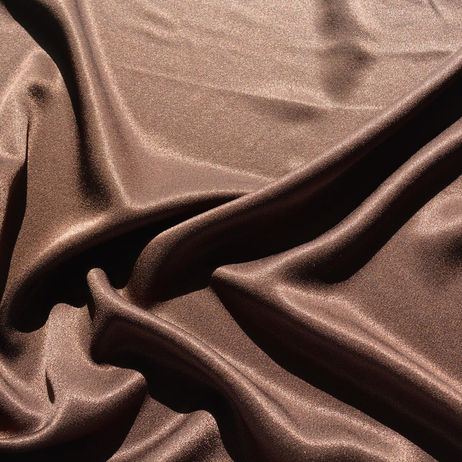 French Silk Satin Fabric Brown 35" Wide Luxury Fabric | By the Yard