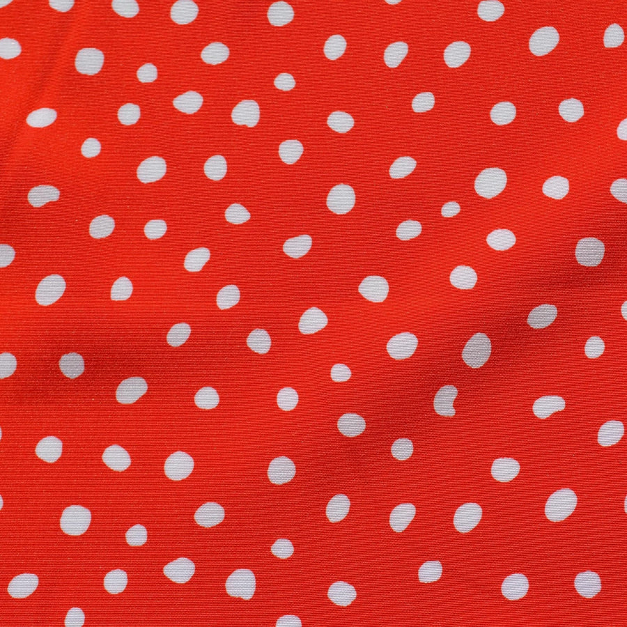 100% Silk Crepe de Chine Print Red and white Polka dot 45" Wide Luxury Fabric Sewing | By the Yard