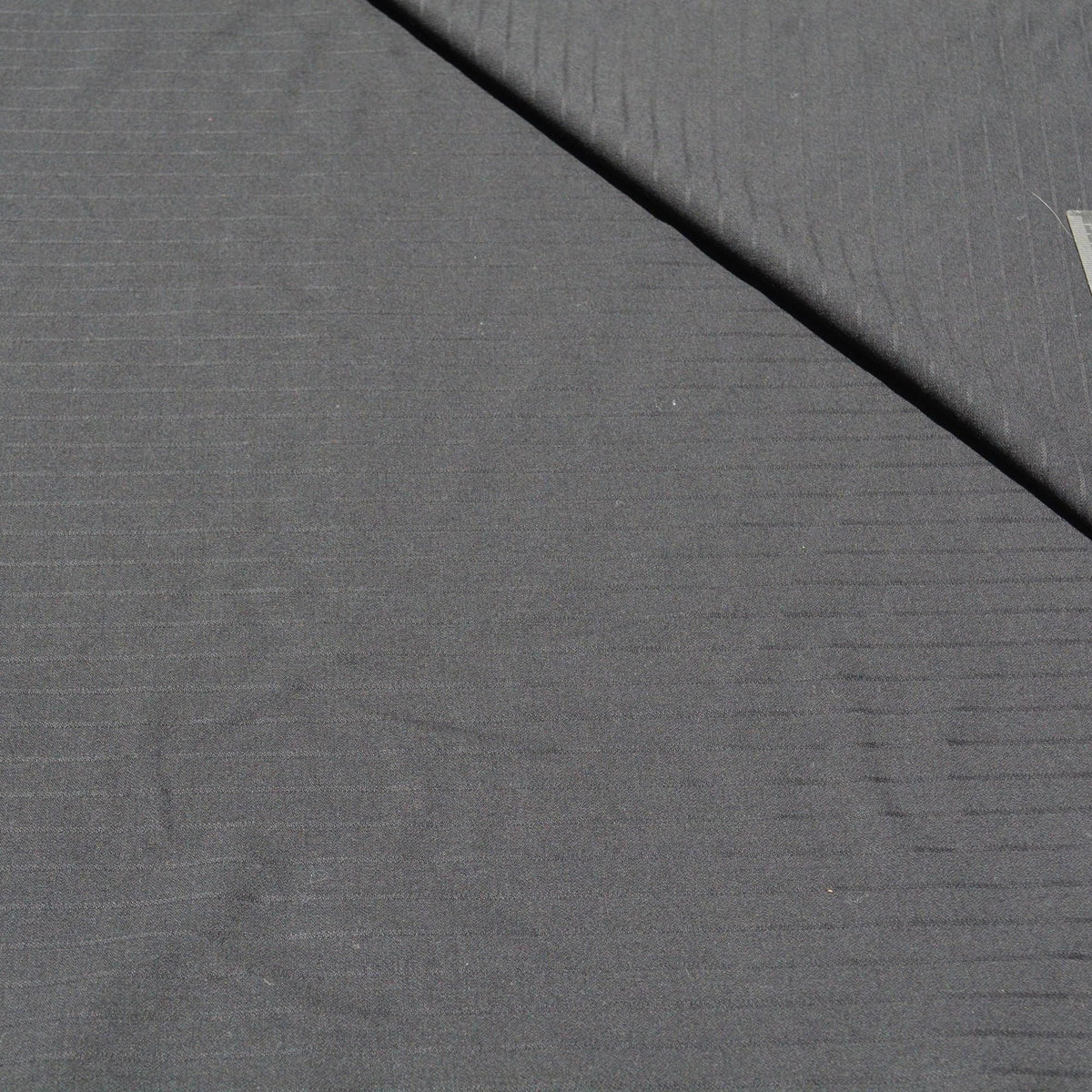 Scottish Super 150s Wool Suiting Fabric | Black Stripes | Made in Scotland | Luxury Tailoring Cloth | By the Yard