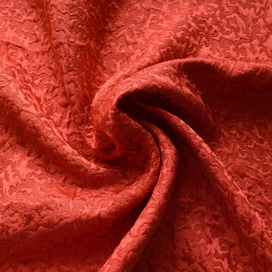 Italian Silk Wool Blend Fabric Red Textured Designer Textile | By the Yard