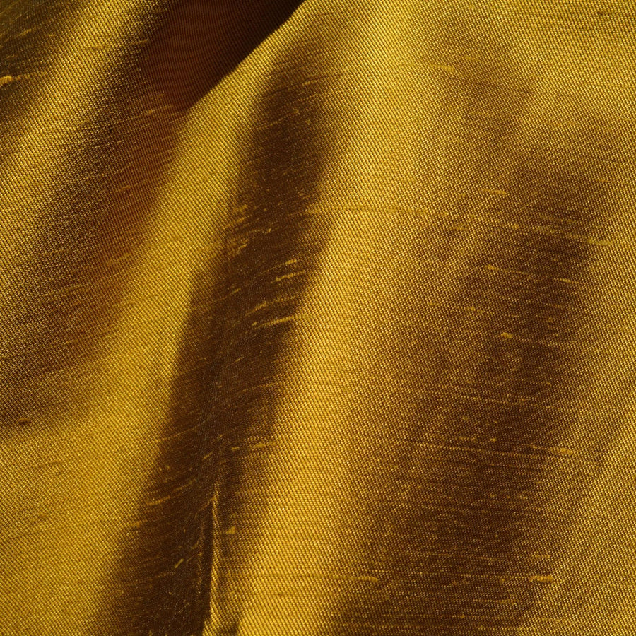 Silk Dupioni Fabric Yellow and black Two-tone 54" Wide Luxury Fabric | By the Yard