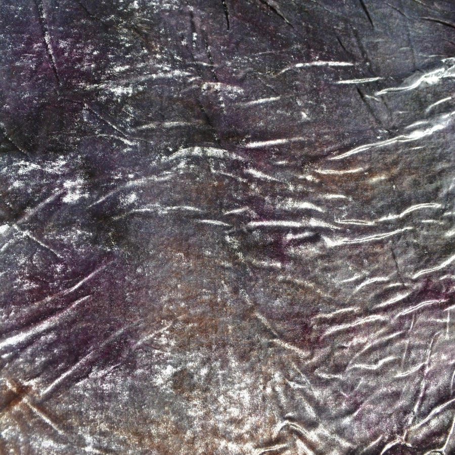 Silver | silk polyester blend | Crushed Velvet | Designer Deadstock | Velvet |By the Yard
