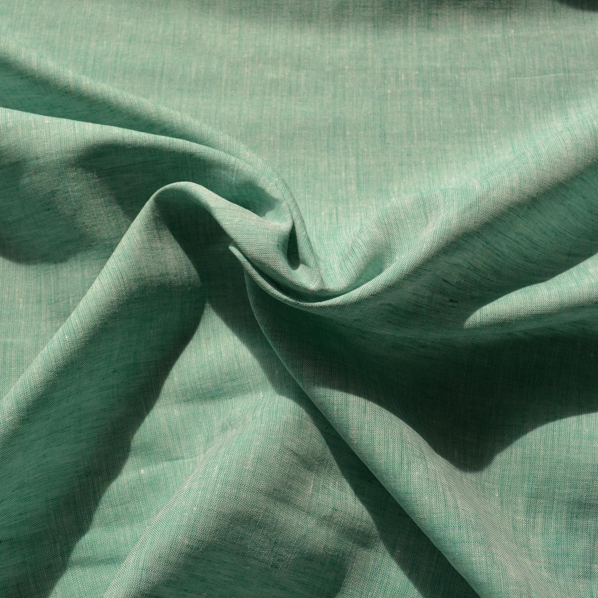100% Linen Fabric Green and white 60" Wide Dressmaking Tailoring | By the Yard