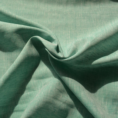 100% Linen Fabric Green and white 60" Wide Dressmaking Tailoring | By the Yard