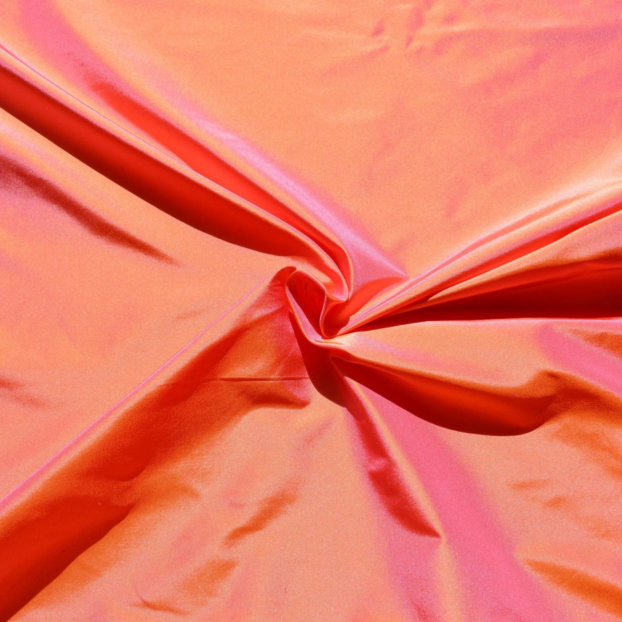 Silk Taffeta Fabric Orange and pink Two-tone 54" Wide Luxury Fabric | By the Yard