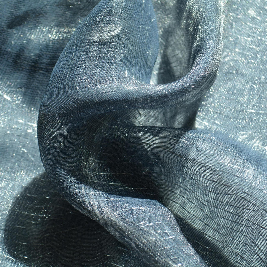 Sheer Metallic Polyester Fabric Gray Blue Shimmer | By the Yard