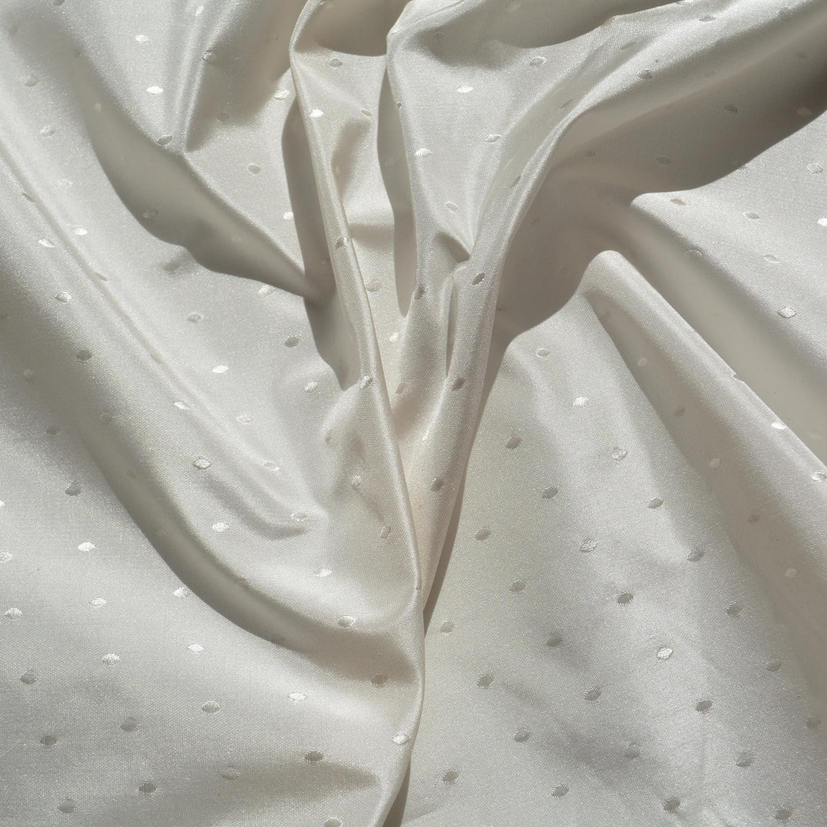 Italian 100 % Silk Jacquard Fabric | Pure Silk Taffeta White | Luxury Bridal & Dressmaking Designer Fabric |By the Yard