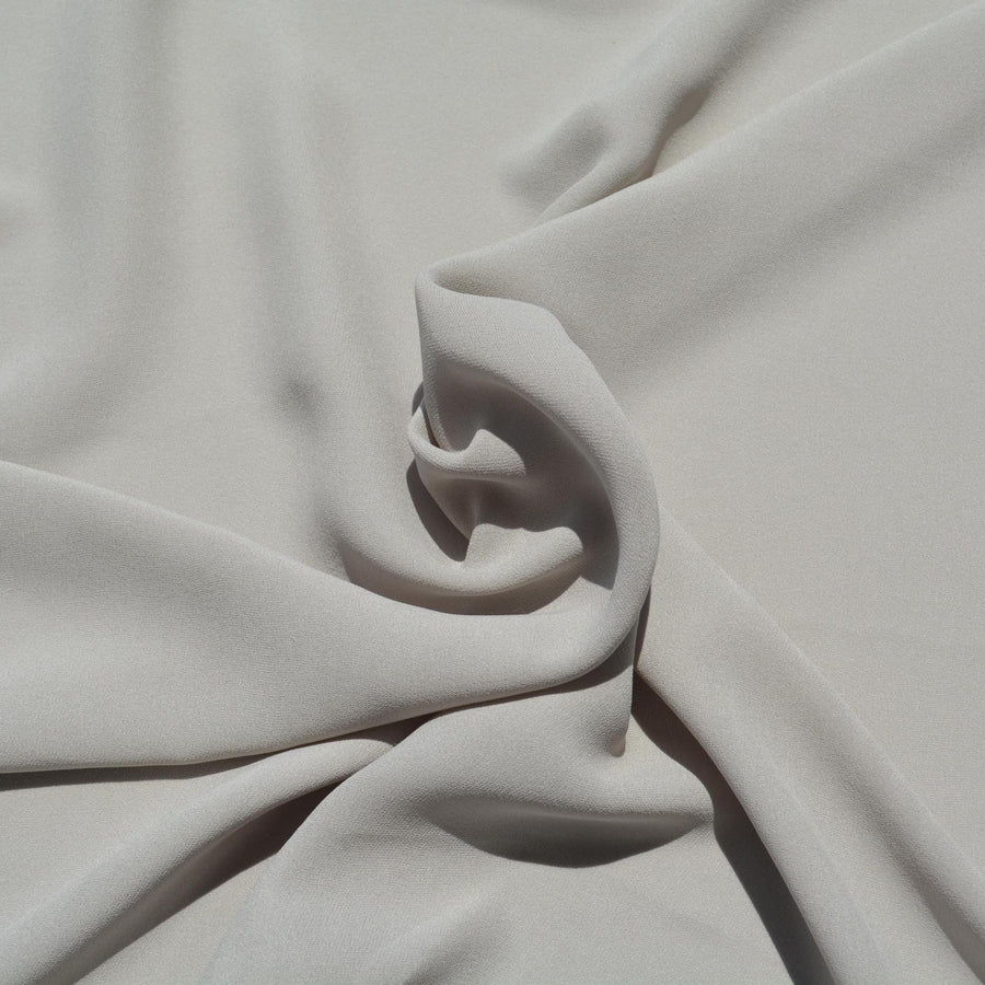 Pure Silk Georgette Stretch Fabric | Gray Mid-Weight Designer Deadstock | Dresses, Blouses, Scarves | By the Yard