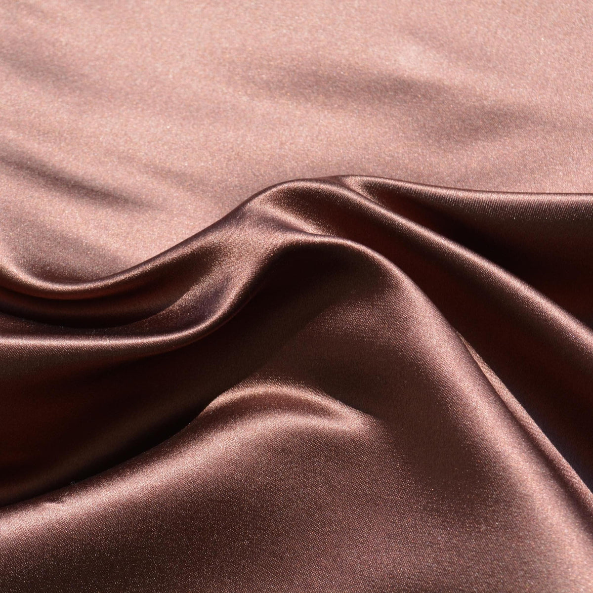 Brown 100% Silk Duchess Satin Fabric | Designer Deadstock | By the Yard