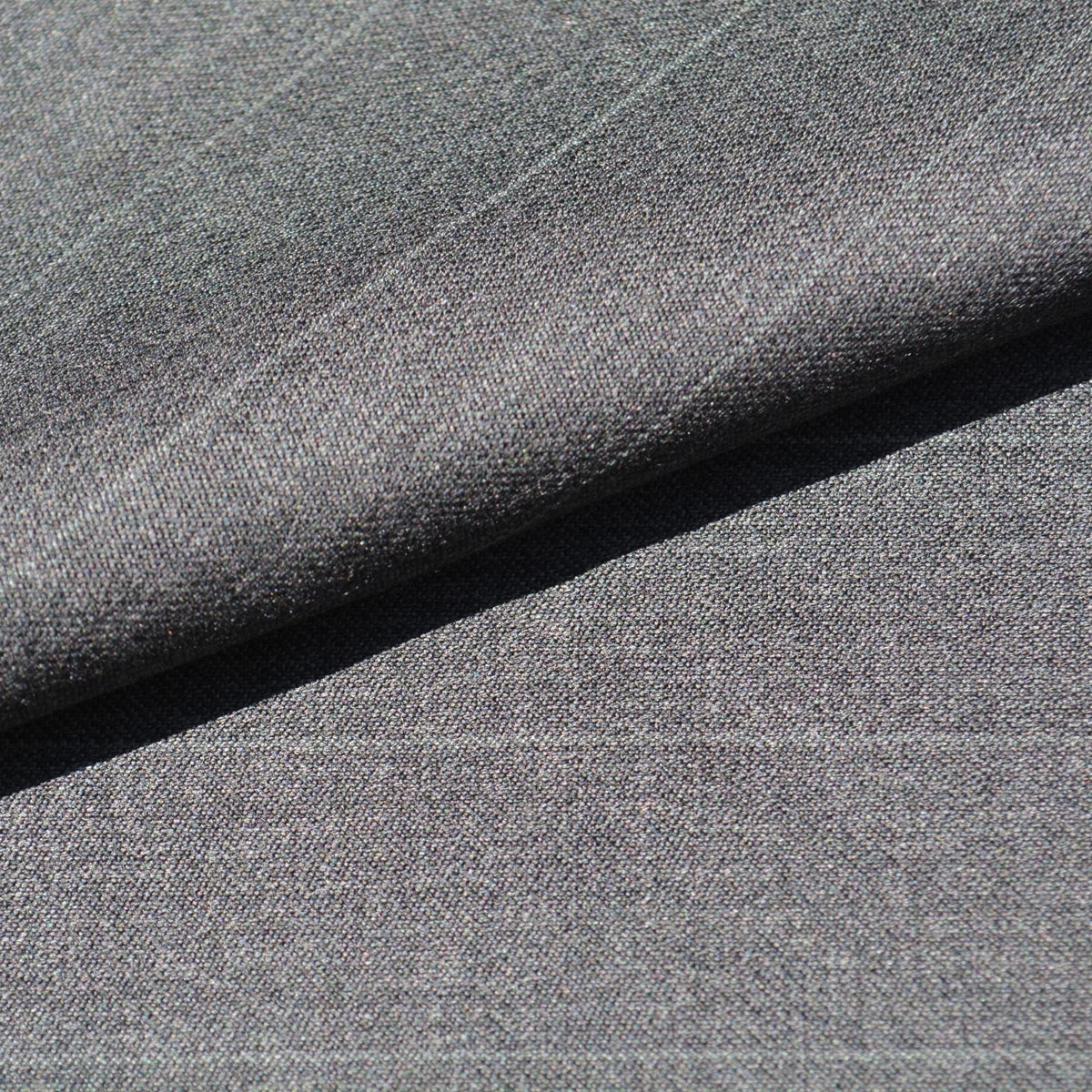British Cashmere Super 120s Wool Suiting Fabric | Grey with stripes | Made In England | By the Yard