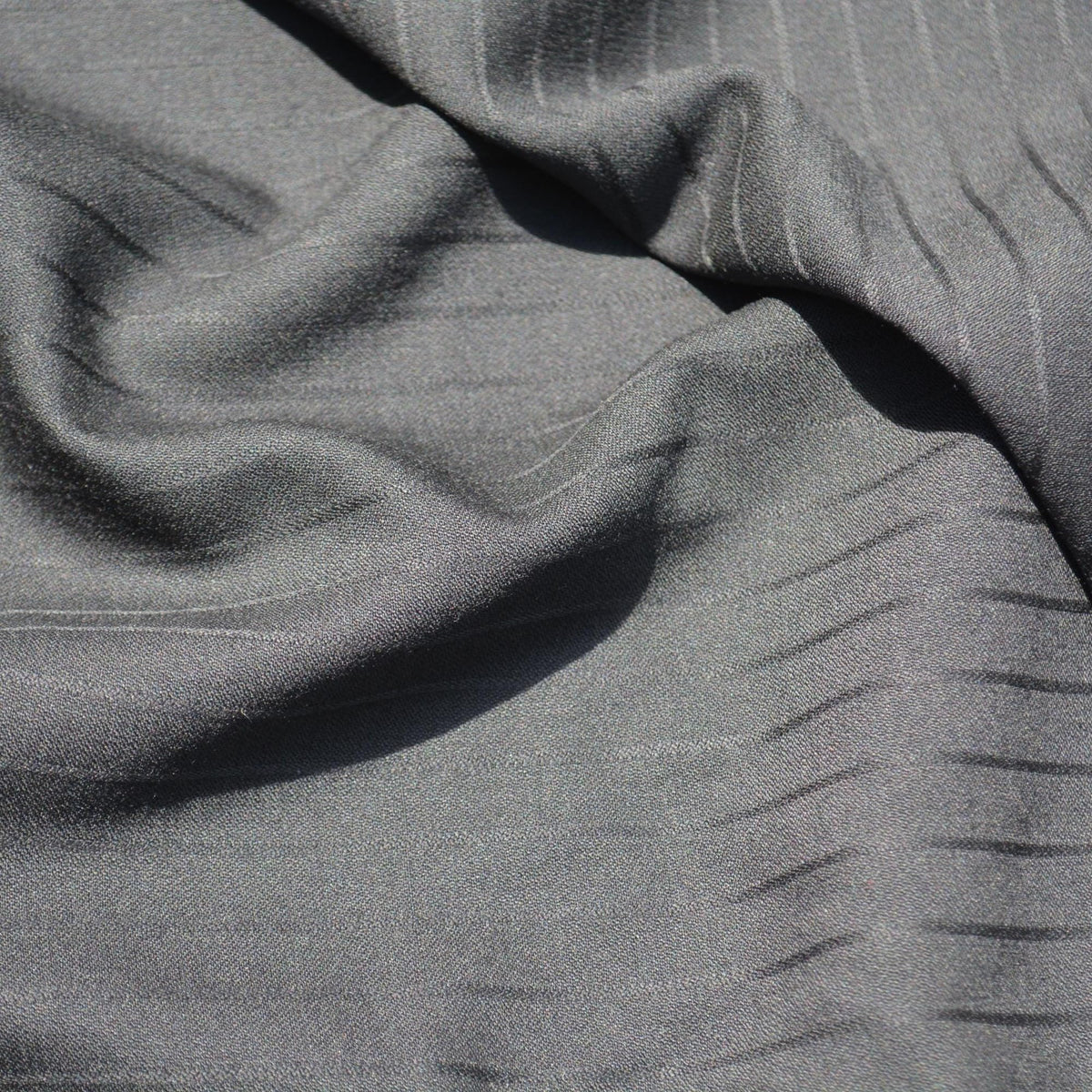 Scottish Super 150s Wool Suiting Fabric | Black Stripes | Made in Scotland | Luxury Tailoring Cloth | By the Yard