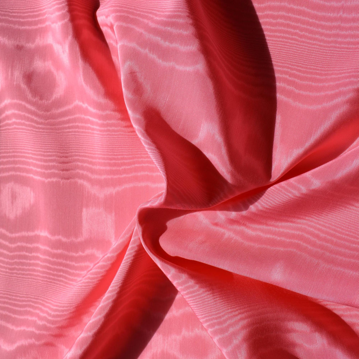 Heavyweight Silk Moiré Taffeta Fabric | Pink Silk Watered Taffeta | By the Yard