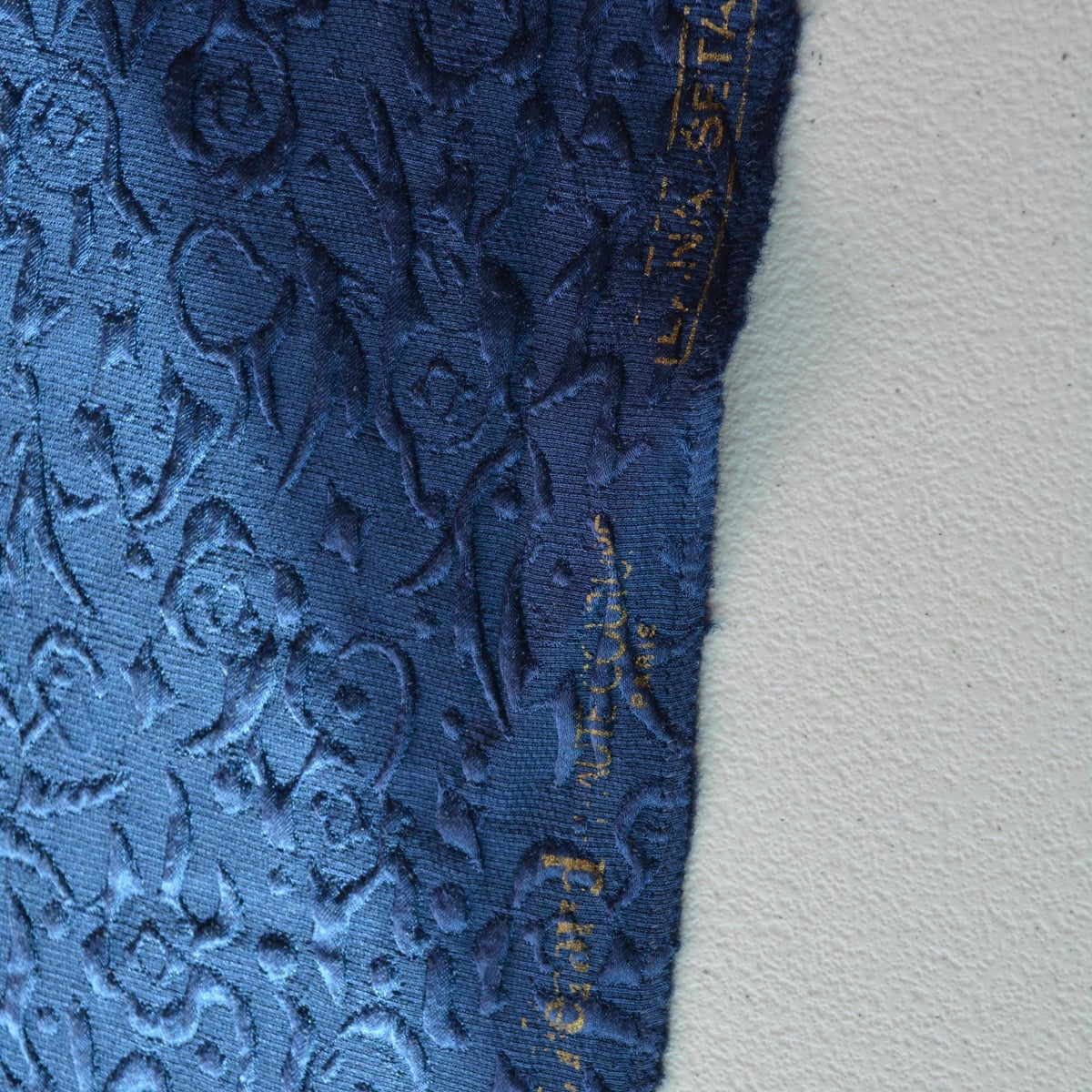 Louise Farrard Brocade Fabric | Navy | Upholstery Fabric & Home Decor Textile | Curtain, Drapery, Pillow | By the Yard