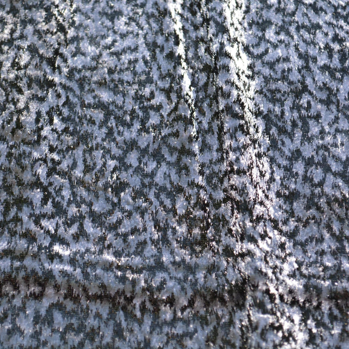 Gray Black Metallic Velvet on Silk Georgette | Designer Fabric | Silk Burnout Velvet, Luxury Dressmaking Fabric | By the