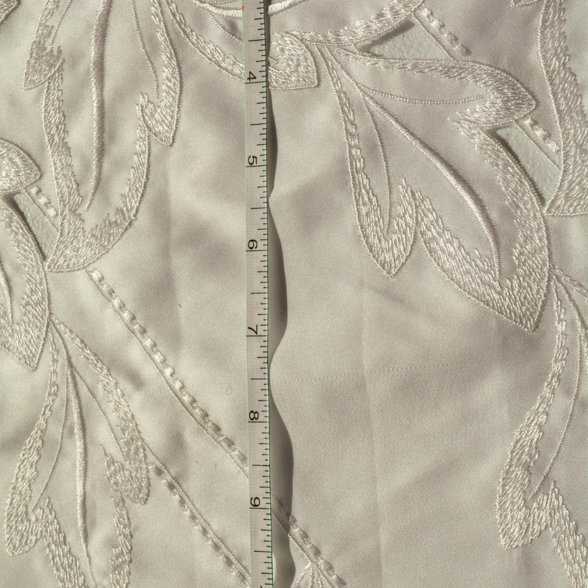 European Embroidered Silk Habotai Cutout Leaf Fabric | By the Yard