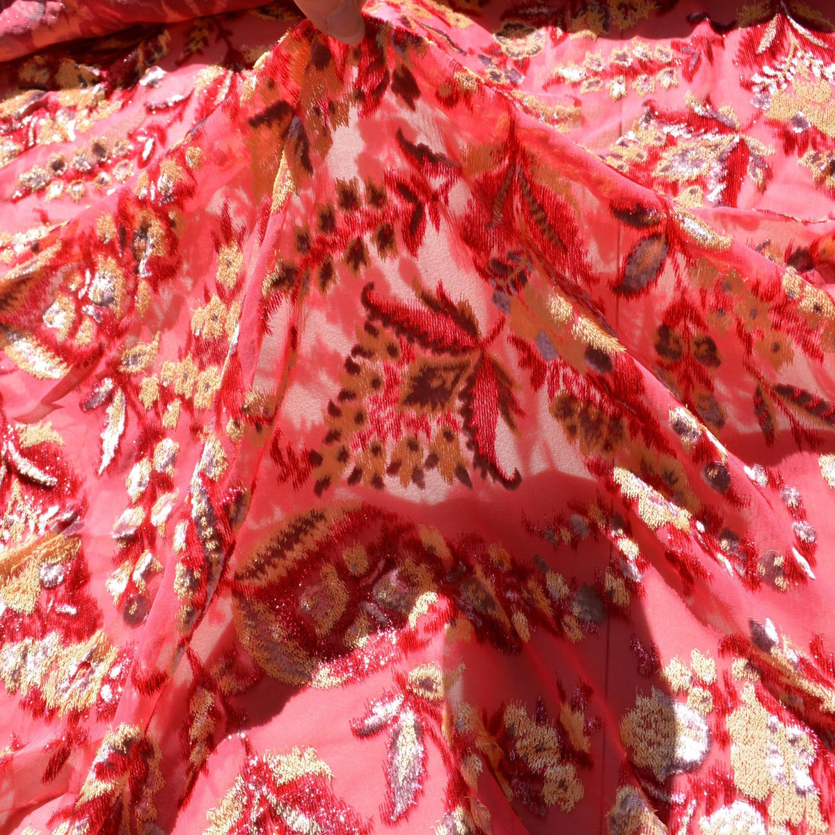 Pink | silk polyester blend | Velvet Burnout | Designer Deadstock | Velvet |By the Yard