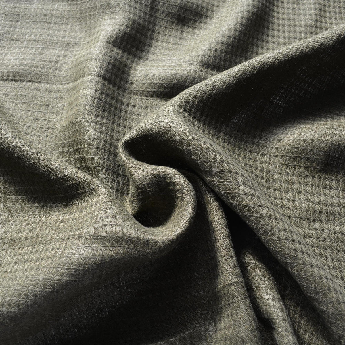 100% Linen Fabric Checkered Forest green checkered 60" Wide Dressmaking Tailoring | By the Yard