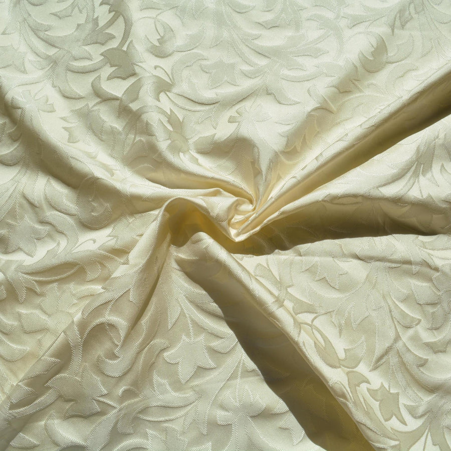 Silk Jacquard Fabric | 100% Silk Ivory Reversible Double Sided Midweight 54.5 Inch Wide | By the Yard