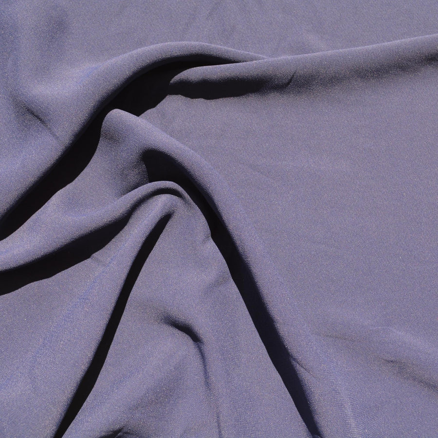 Pure Silk Georgette Fabric | Navy Heavyweight Designer Deadstock | Dresses, Blouses, Trousers | By the Yard