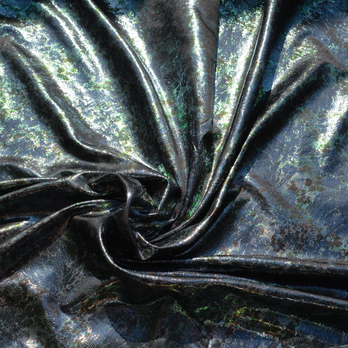 Metallic Black Silver Poly Brocade Fabric | Upholstery Fabric & Home Decor Textile | Curtain, Drapery, Pillow | By the Y