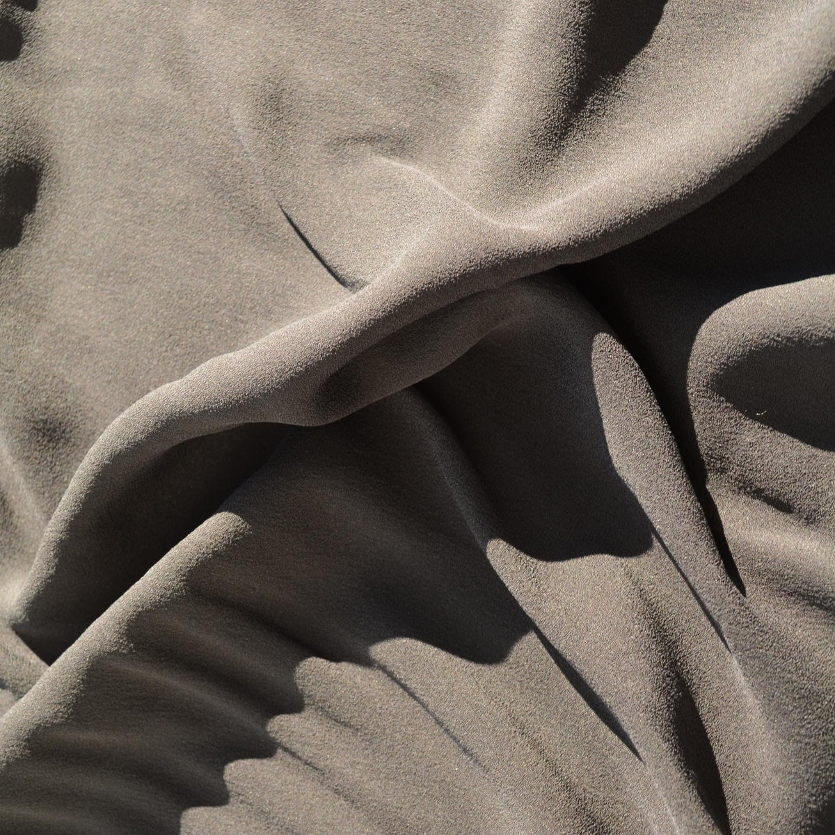 Silk Georgette Fabric | Dark gray | Luxury Designer Textile |By the Yard