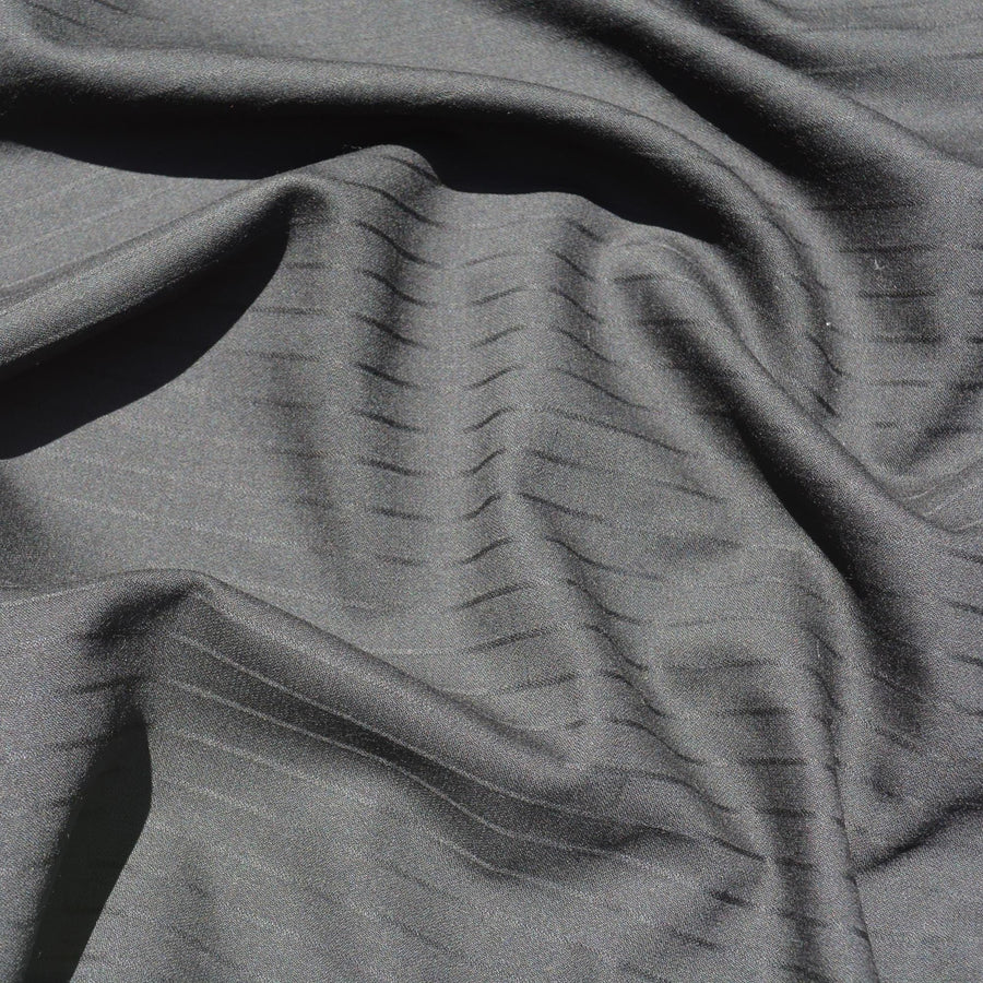 Scottish Super 150s Wool Suiting Fabric | Black Stripes | Made in Scotland | Luxury Tailoring Cloth | By the Yard
