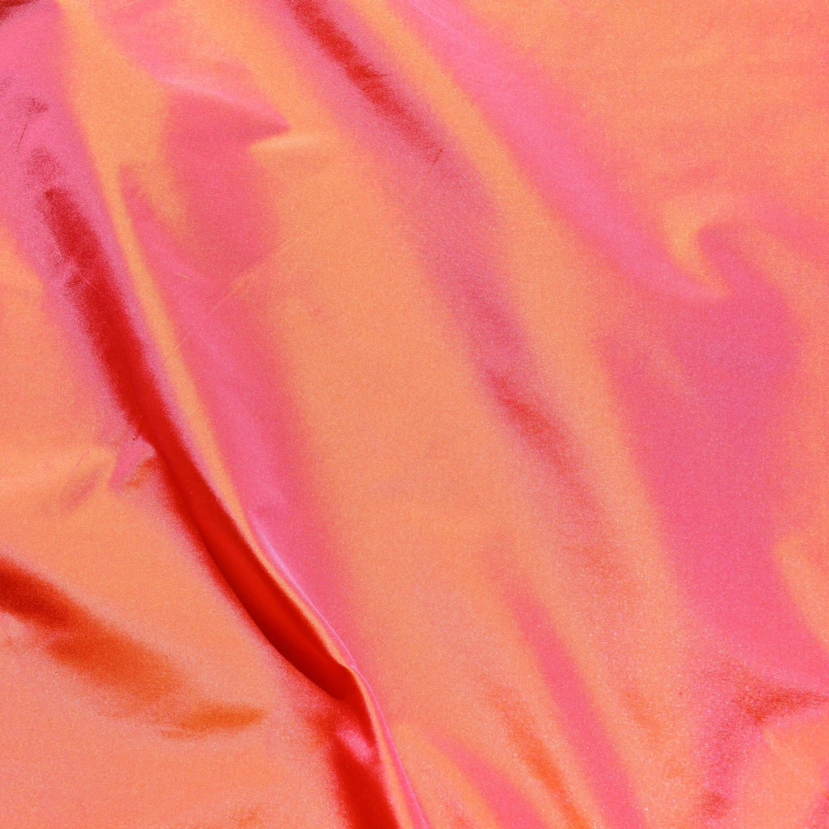Silk Taffeta Fabric Orange and pink Two-tone 54" Wide Luxury Fabric | By the Yard