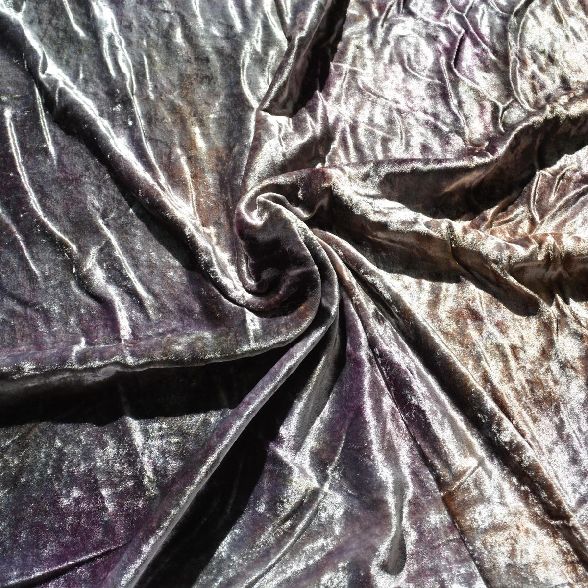 Silver | silk polyester blend | Crushed Velvet | Designer Deadstock | Velvet |By the Yard