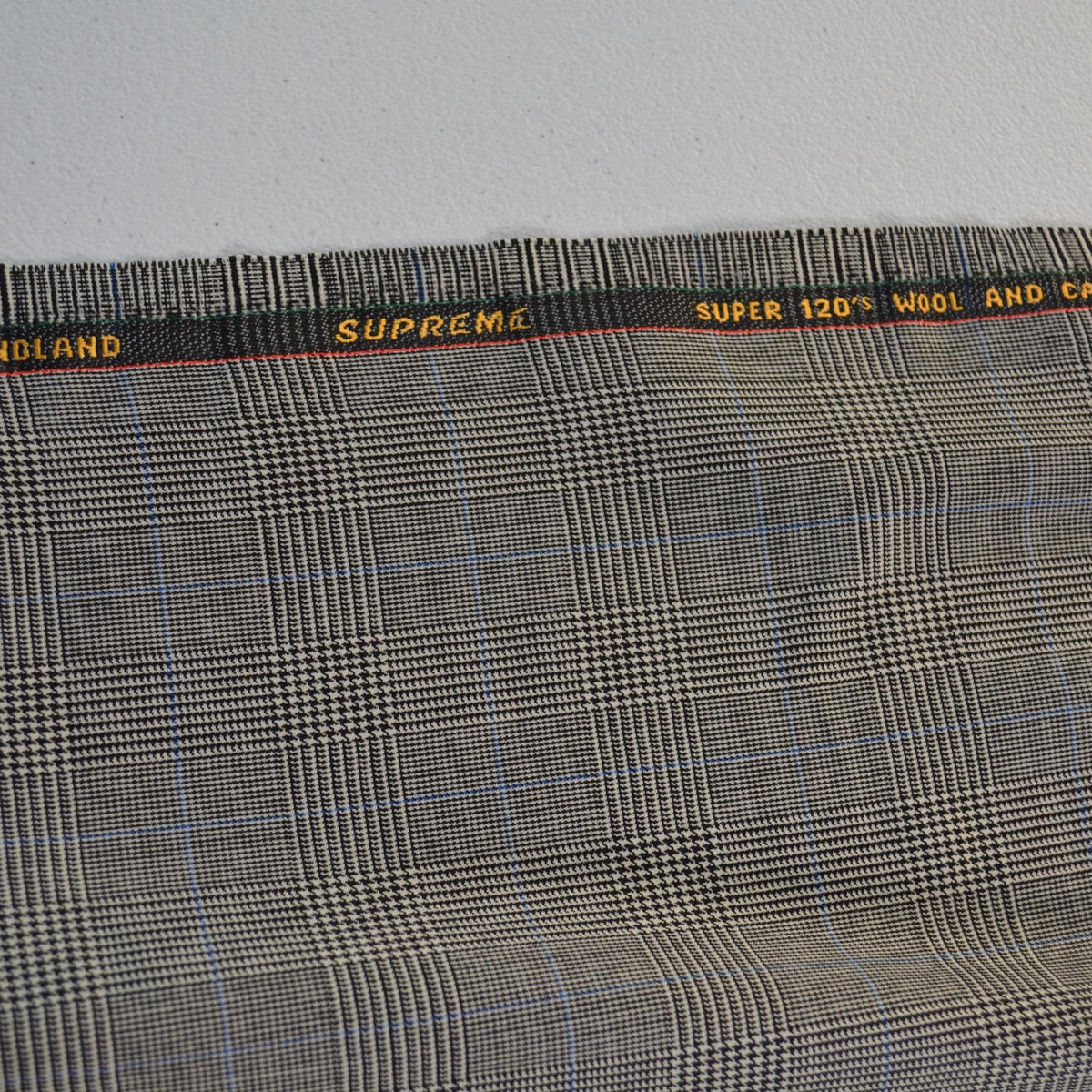 British Cashmere Super 120s Wool Houndstooth Fabric | Made in England | Designer Fabric Yardage |By the Yard
