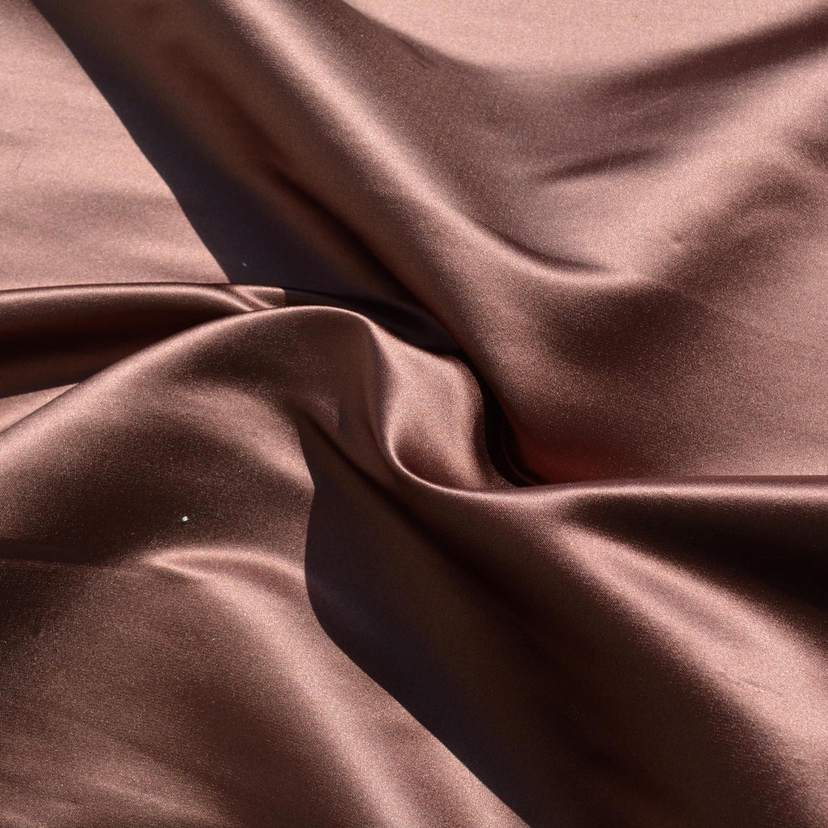 Brown 100% Silk Duchess Satin Fabric | Designer Deadstock | By the Yard