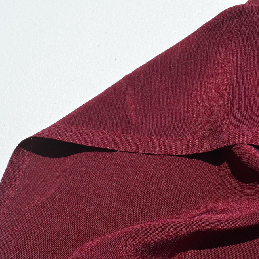 French Pure Silk Crepe Fabric | Burgundy Heavyweight Designer Deadstock | Dresses, Skirts, Trousers | By the Yard