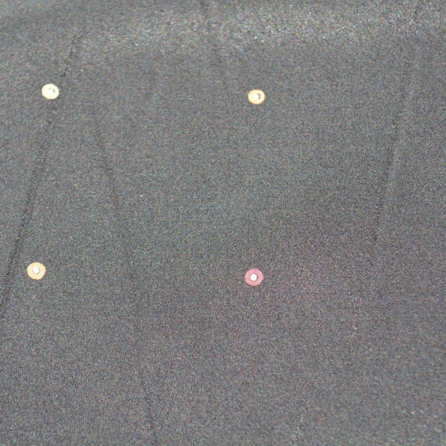 Black dotted Crepe de Chine Fabric | Vintage Deadstock | By the Yard