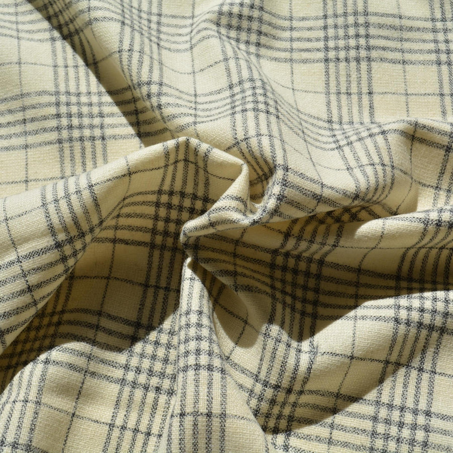Black and white plaid | 100% wool | Wool Suiting (Plaid) | Designer Deadstock |By the Yard