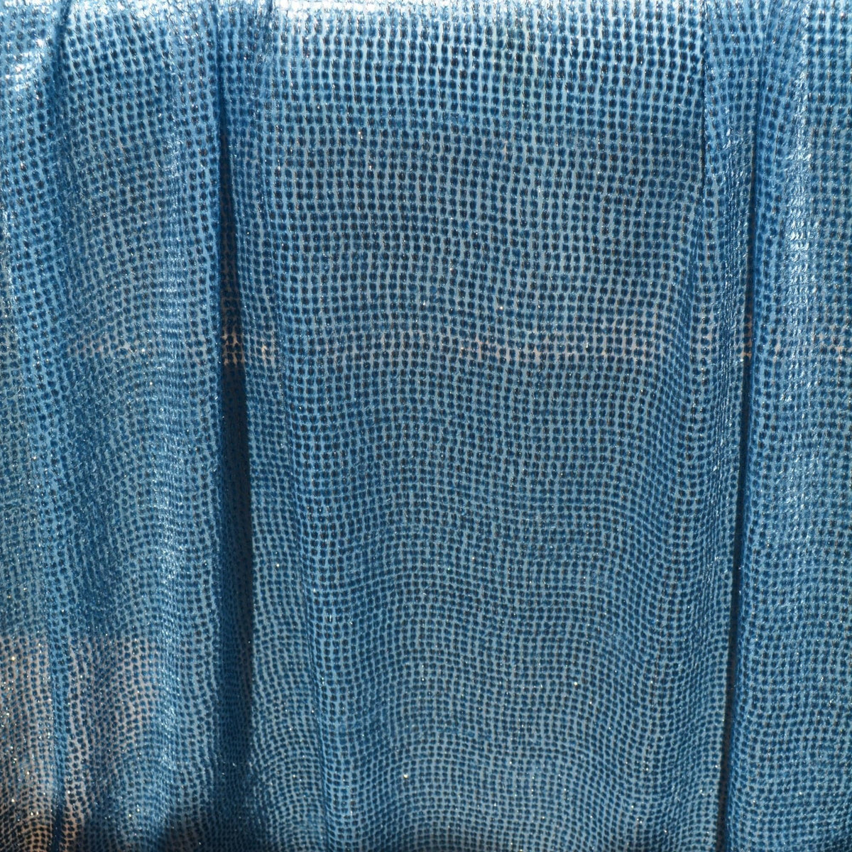 Light Blue Silver Metallic Velvet on Silk Georgette | Designer Fabric | Silk Burnout Velvet, Luxury Dressmaking Fabric |