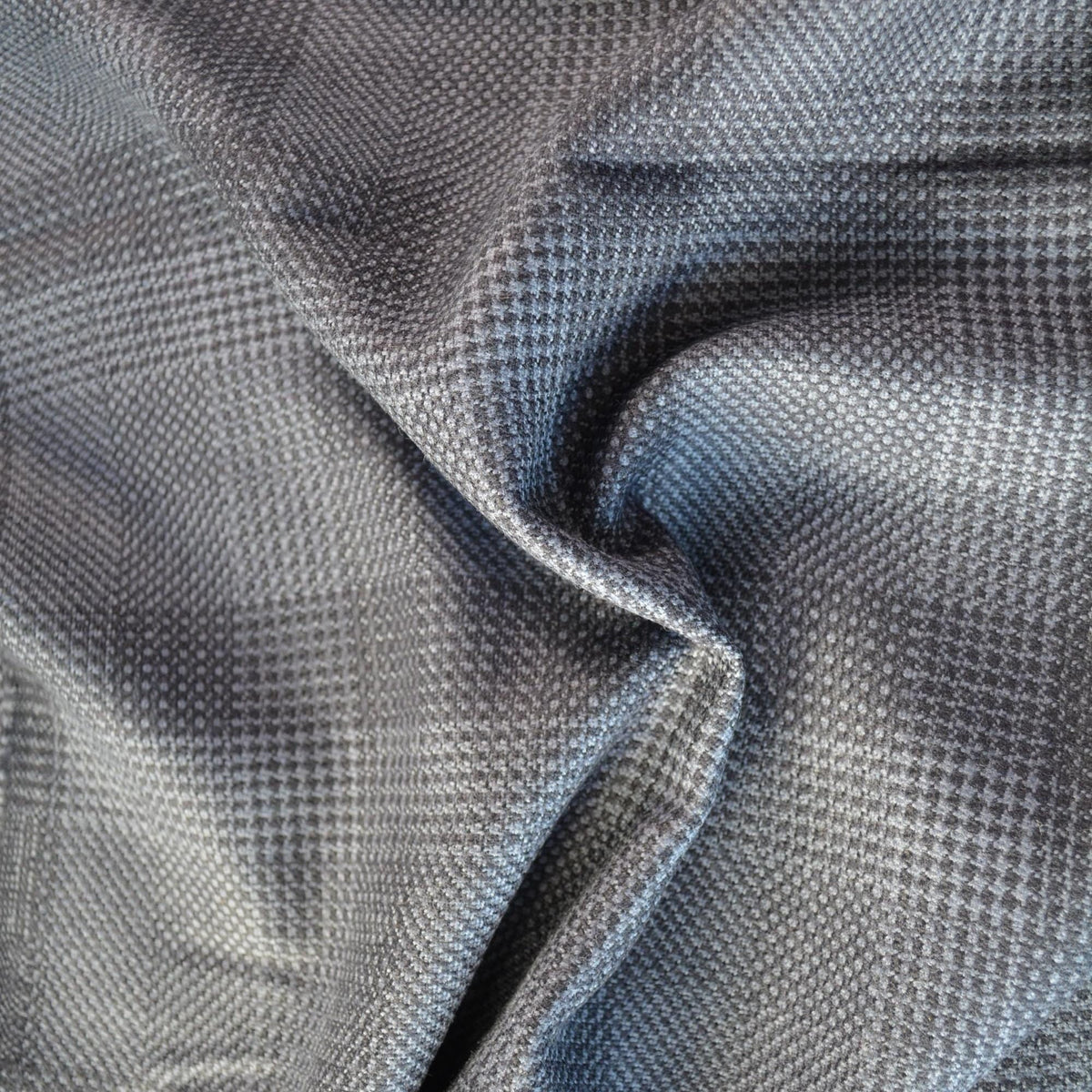 European Pure Wool Dark Navy Melange Wool Tweed Fabric 59" | By the Yard