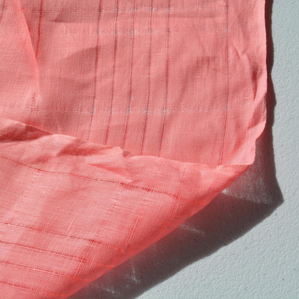 100% Linen Fabric Striped Bright pink striped 56" Wide Dressmaking Tailoring | By the Yard