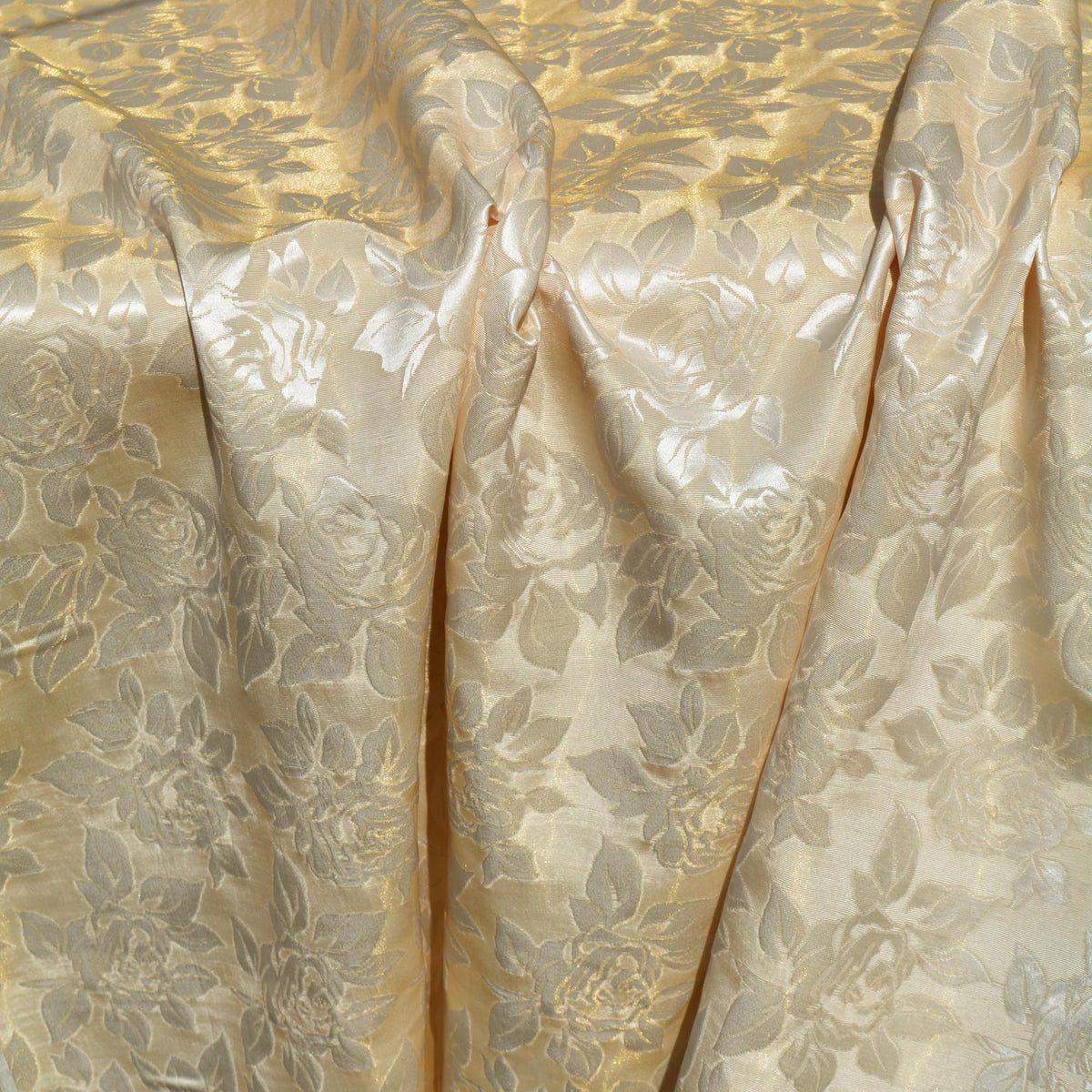 Silk Poly Brocade Fabric | Silk Floral Pattern | Upholstery Fabric & Home Decor Textile | Curtain, Drapery, Pillow | By 