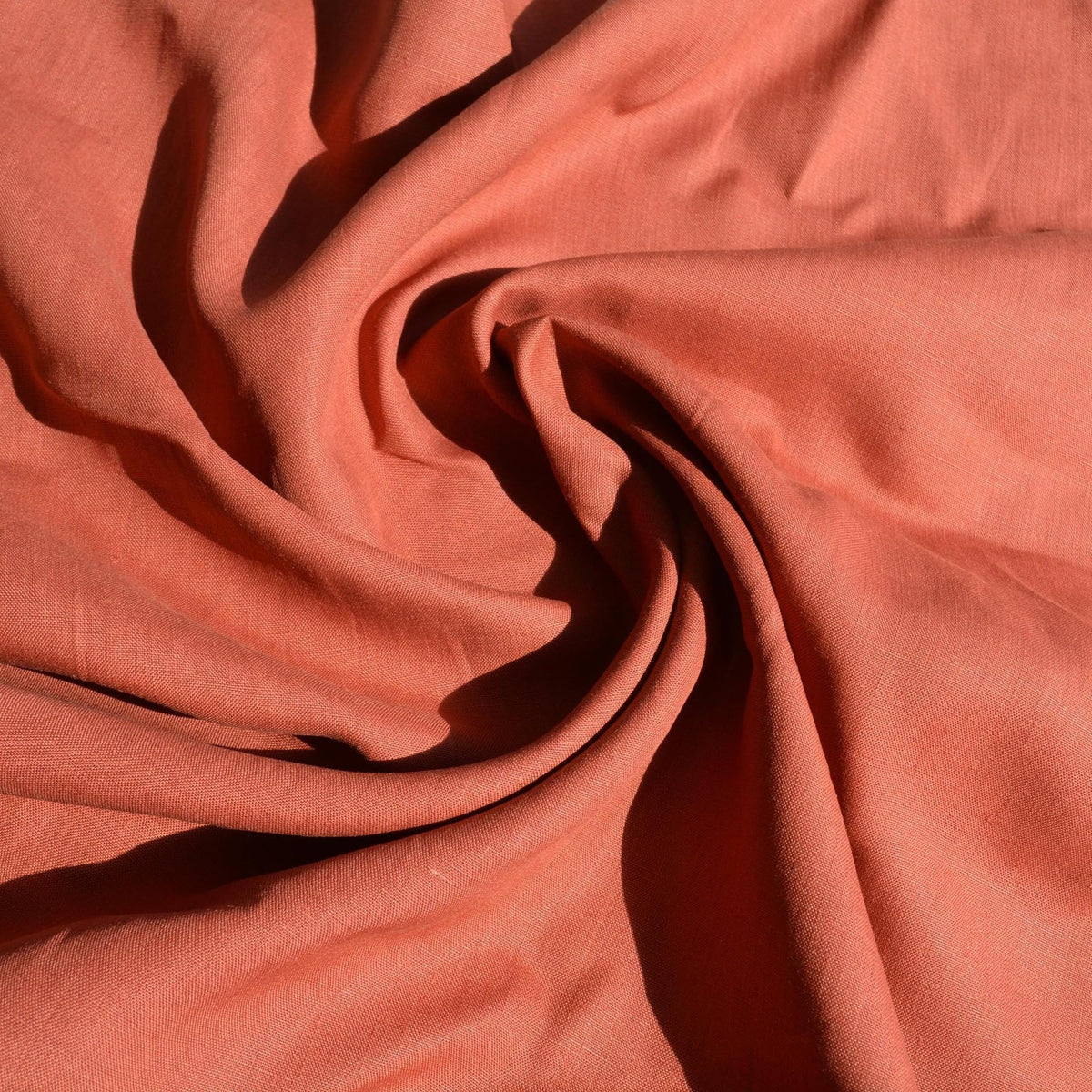 Red clay | 100% linen | Linen | Designer Deadstock | By the Yard