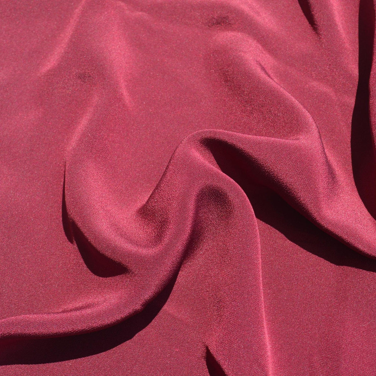 French Pure Silk Crepe Fabric | Burgundy Heavyweight Designer Deadstock | Dresses, Skirts, Trousers | By the Yard