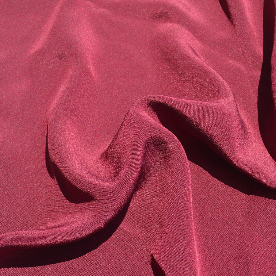 French Pure Silk Crepe Fabric | Burgundy Heavyweight Designer Deadstock | Dresses, Skirts, Trousers | By the Yard