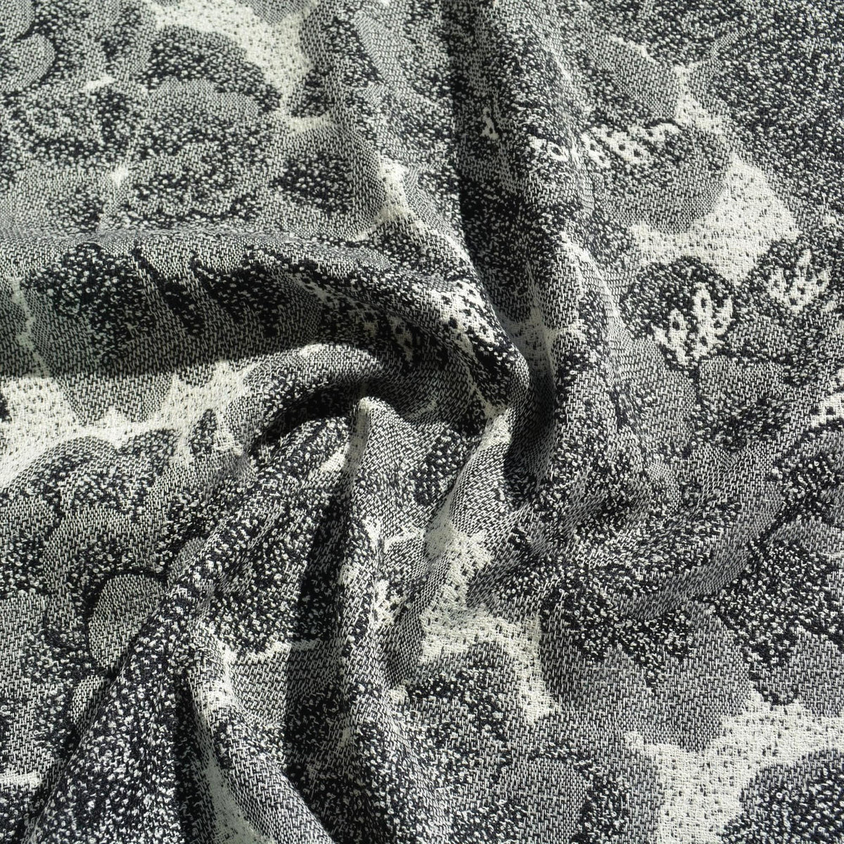 Floral Wool Fabric | Black and white | Luxury Designer Textile |By the Yard