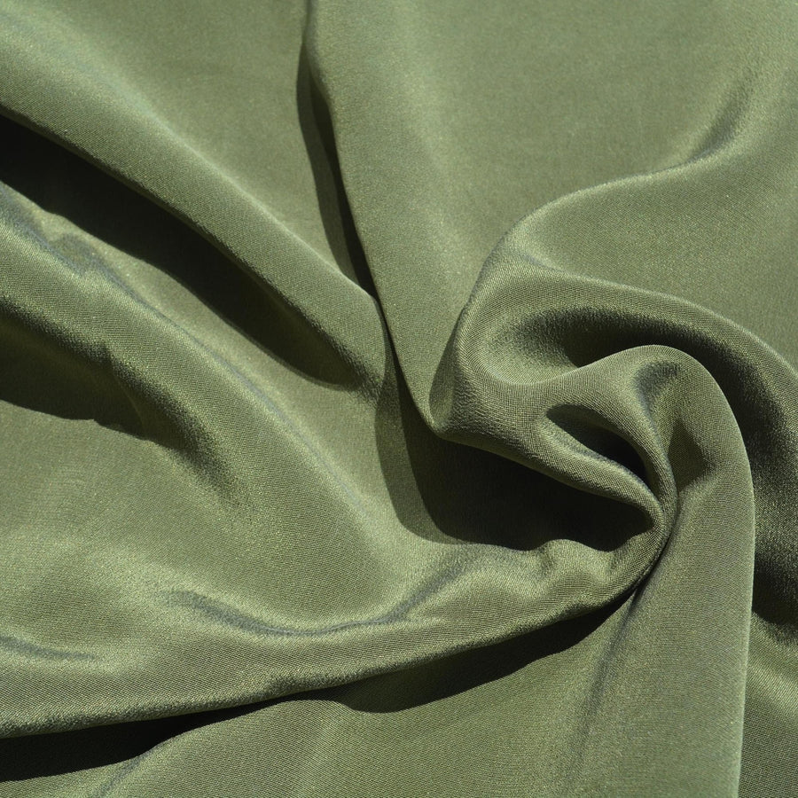 Pure Silk Crepe Fabric | Dark Green Heavyweight Designer Deadstock | Dresses, Skirts, Trousers | By the Yard