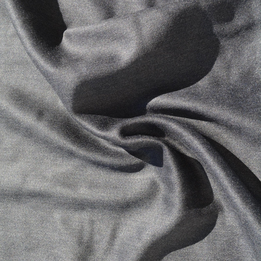 Double-Faced Wool Fabric | Navy/gray | Luxury Designer Textile |By the Yard