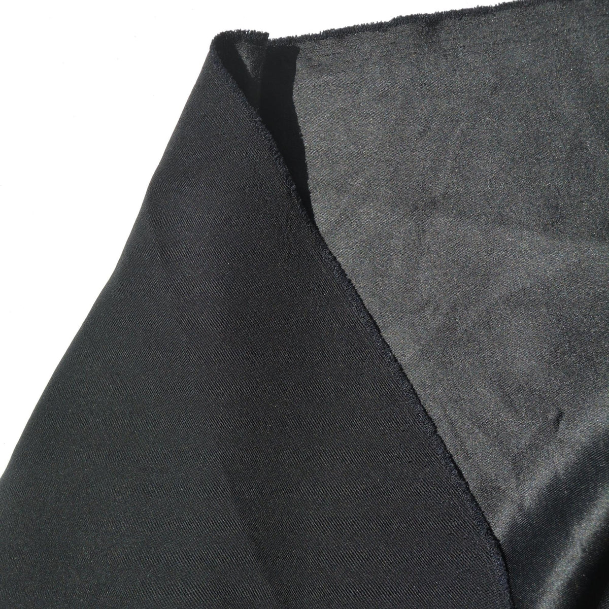Pure Silk Crepe Back Satin Fabric | Black Heavyweight Designer Deadstock | Dresses, Blouses, Special Occasion | By the Y