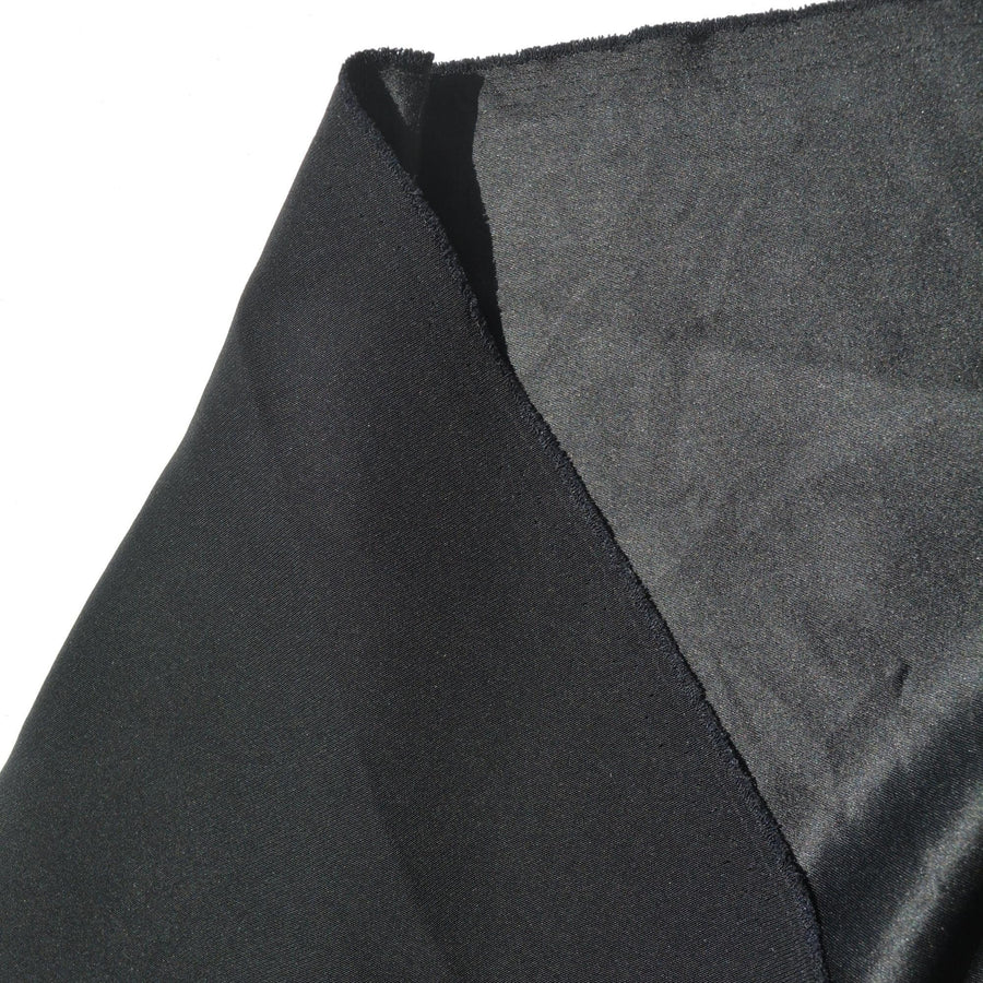Pure Silk Crepe Back Satin Fabric | Black Heavyweight Designer Deadstock | Dresses, Blouses, Special Occasion | By the Yard