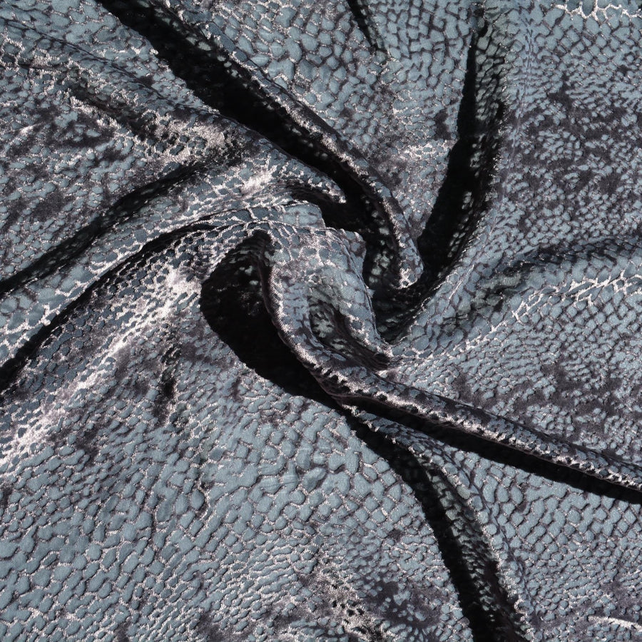 Chiffon Burnout Velvet Fabric | Dark gray | 100% Silk |By the Yard