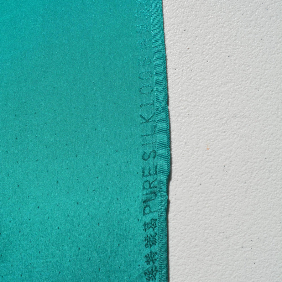 Silk Taffeta Fabric Aqua Dotted 36" Wide Luxury Fabric | By the Yard