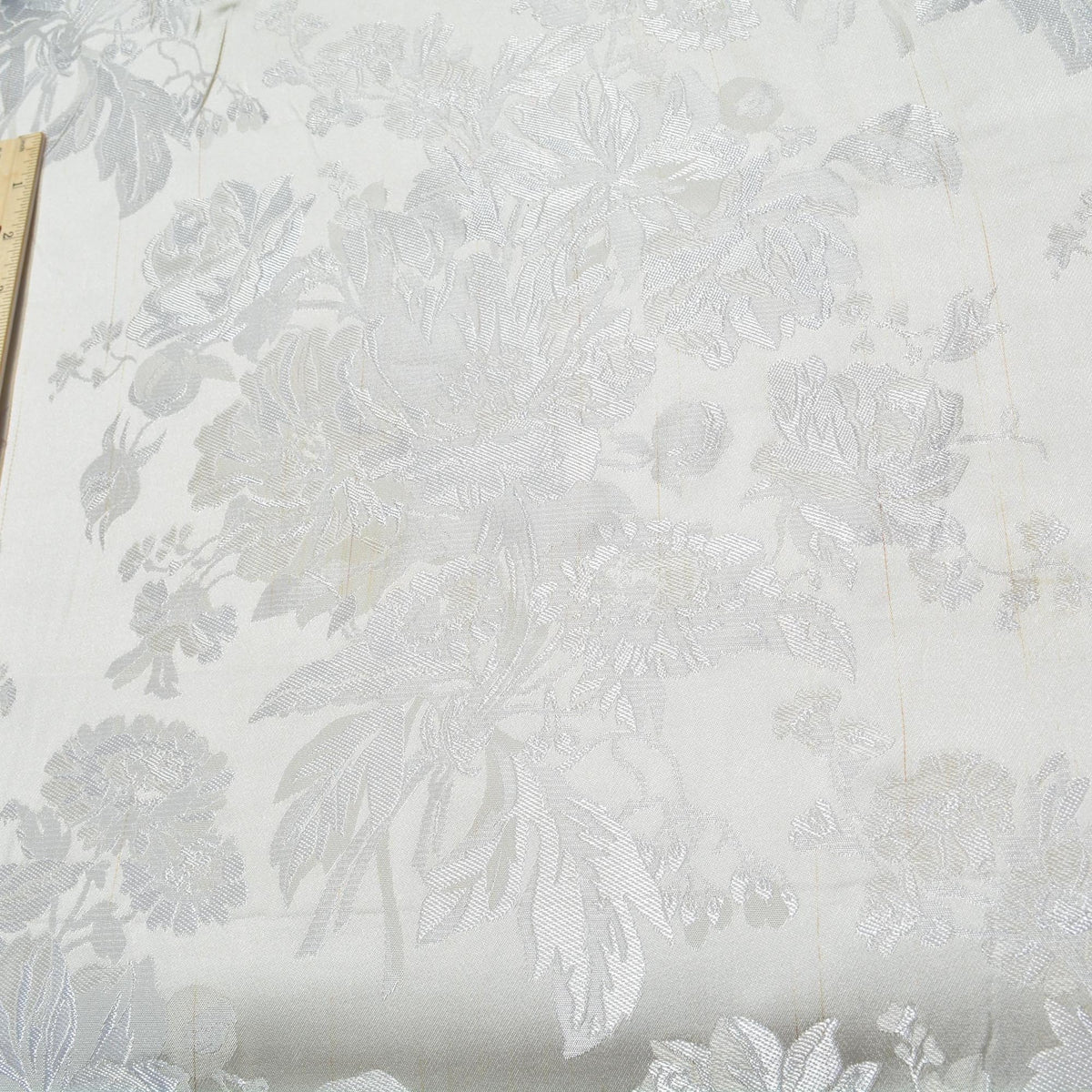100% Silk Jacquard Fabric | Silk Floral Pattern, Double-Sided, 54” Width | Luxury Bridal & Dressmaking Fabric | By the Y