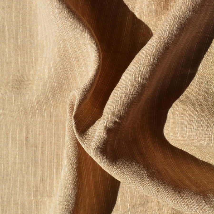Striped Linen Fabric | Tan stripe | Designer Yardage |By the Yard