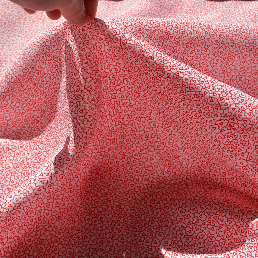 Cotton Floral Fabric | Red and white | Designer Yardage |By the Yard